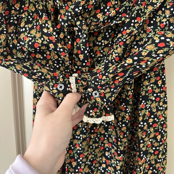 Doen NWOT Eugenie Black Floral Dress - Size XS - Picture 9 of 10